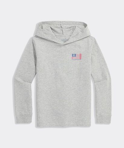 vineyard vines Boys' USA Lacrosse Flag Cotton Long-Sleeve Hoodie Tee in Saudi Arabia
