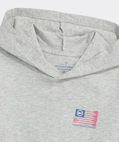 vineyard vines Boys' USA Lacrosse Flag Cotton Long-Sleeve Hoodie Tee in Saudi Arabia