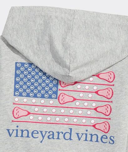 vineyard vines Boys' USA Lacrosse Flag Cotton Long-Sleeve Hoodie Tee in Saudi Arabia