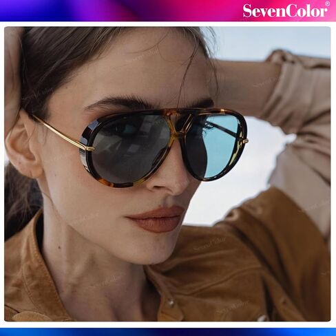 نظارات شمسية عصرية كبيرة الحجم للنساء والرجال، نظارات شمسية ذات درع دائري كبير وظلال عتيقة in Kuwait