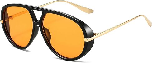 Trendy Oversized Aviator Sunglasses for Women Men Retro Big Round Shield Sun Glasses Vintage Shades in Saudi Arabia