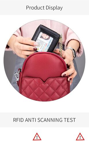 Stylish Genuine Leather Wallet Women's wiht 12 Card Slots, 2 Cash Pockets, Coin Purse & Key Ring（Black） in Saudi Arabia