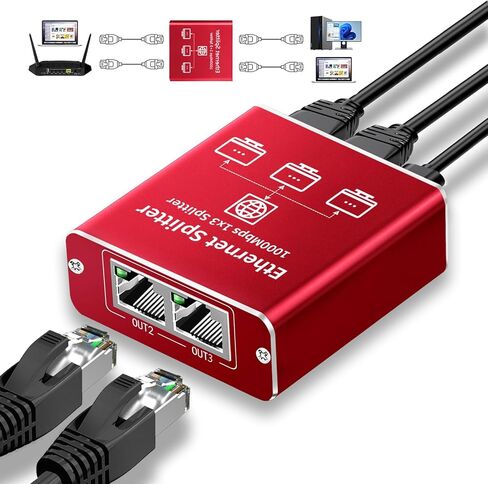 Ethernet Splitter 1 to 2 High Speed 1000Mbps in Kuwait