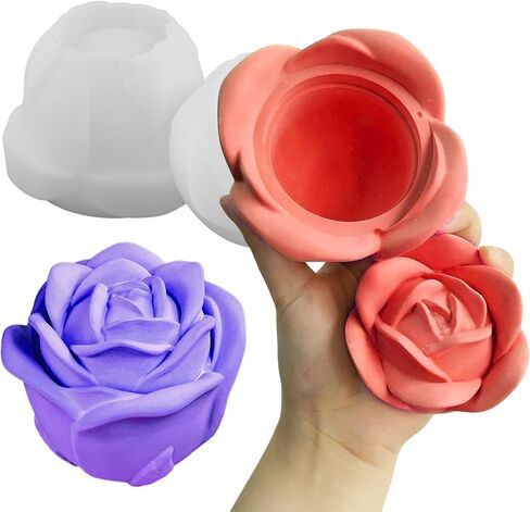 Wehous Heart Shape Box Silicone Mold, Rose Storage Box Mold with Lid, 3D Valentine Candle Holder Resin Casting Molds Concrete Molds, Love Jewelry Trinket Container Mold for Art Craft Valentine Decor in Kuwait