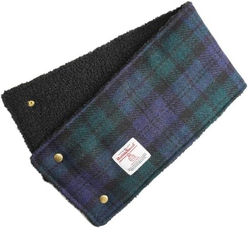 Harris Tweed Wool Neck Warmer for Women and Men, Plaid Snood Scarf with Teddy Fleece Lining and Snap in Saudi Arabia