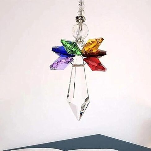 قوس قزح الحديثة الماسك الشمس، كريستال شقرا Suncatcher سيارة سحر قلادة للسيارات مرآة الرؤية الخلفية شنقا الديكور كريستال الكرة بريزم قلادة in Saudi Arabia