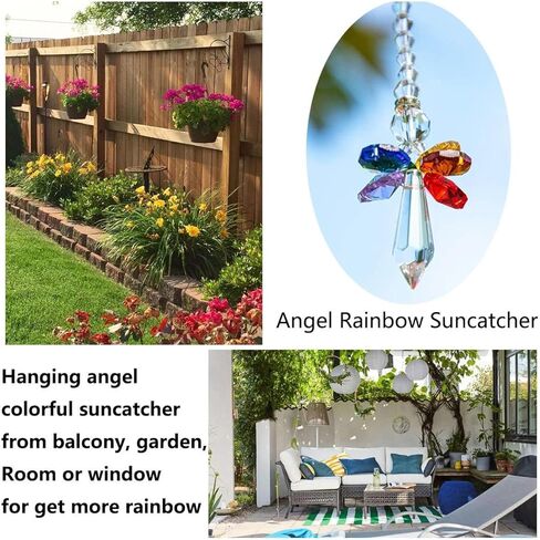 قوس قزح الحديثة الماسك الشمس، كريستال شقرا Suncatcher سيارة سحر قلادة للسيارات مرآة الرؤية الخلفية شنقا الديكور كريستال الكرة بريزم قلادة in Saudi Arabia