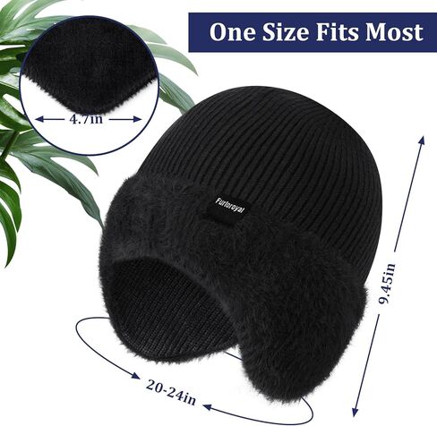 Fashion Knit Beanies Hats, Men Women Warm Beanie for Winter, Fleece Lined Beanie, Thermal Thick Snow Skull Cap in Saudi Arabia