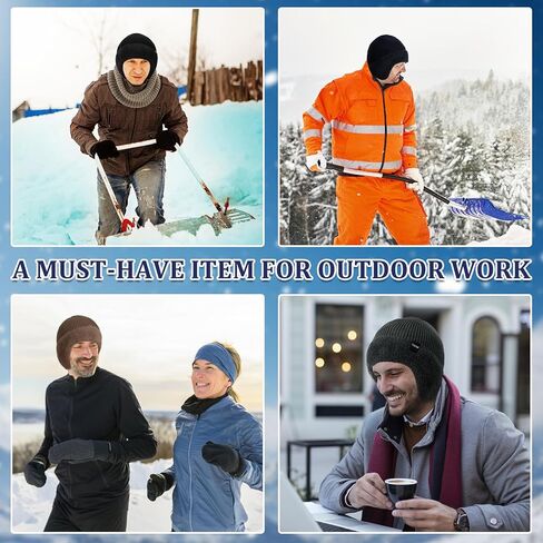 Fashion Knit Beanies Hats, Men Women Warm Beanie for Winter, Fleece Lined Beanie, Thermal Thick Snow Skull Cap in Saudi Arabia