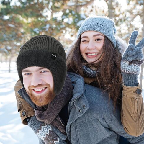 Fashion Knit Beanies Hats, Men Women Warm Beanie for Winter, Fleece Lined Beanie, Thermal Thick Snow Skull Cap in Saudi Arabia