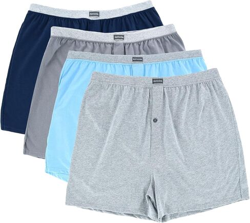 Fruit Of The Loom Mens Big Knit Boxers 4 Pack, 2XL, Assorted in Saudi Arabia