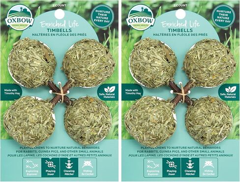 Oxbow Enriched Life Timbells, Rabbit Toys, Guinea Pig Toys, Enrichment for Bunny, Guinea Pig, Hamster, Rabbit, Chinchilla, Timothy Hay, Chinchilla Cage Accessories, Small Pet Accessories for Cage in Saudi Arabia