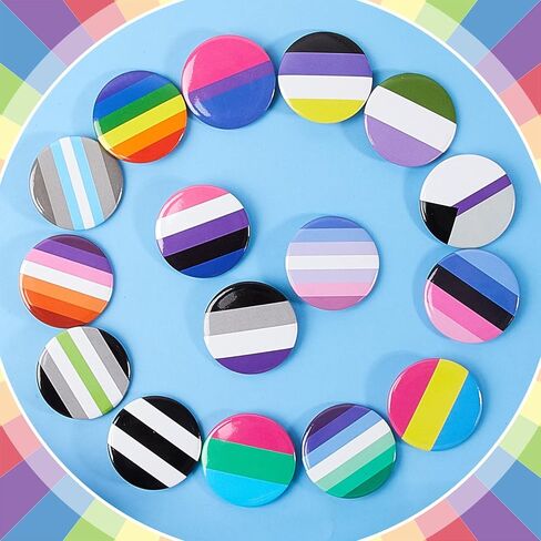 Sasylvia قوس قزح فخر دبابيس السائبة LGBTQ زر دبوس مثليه مثلي الجنس ثنائي الجنس فخر أزرار مستديرة شارة للرجال النساء الملابس حقيبة الملحقات الطرف، 1.57 × 1.57 بوصة، 24 أنماط in Saudi Arabia