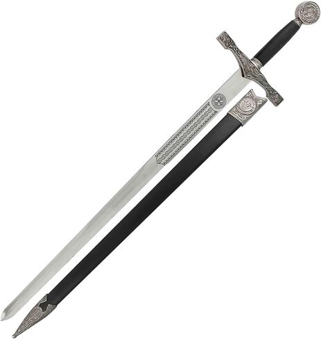 Armory Replicas™ - نسخة طبق الأصل من King Arthur Excalibur Longsword - سيف من الفولاذ المقاوم للصدأ مقاس 29 بوصة مع غمد جلدي in Kuwait