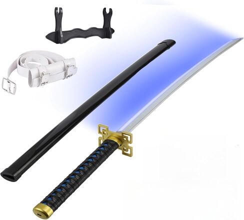40 Inch Light Up Katana Sword, Rechargeable LED Plastic Samurai Sword Replica with Belt & Display Stand, Cosplay Prop for Anime Fans, Halloween Costume Accessory-Shi TOU Wu Yi Lang -3 in Saudi Arabia