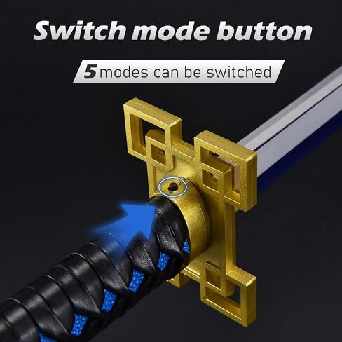 40 Inch Light Up Katana Sword, Rechargeable LED Plastic Samurai Sword Replica with Belt & Display Stand, Cosplay Prop for Anime Fans, Halloween Costume Accessory-Shi TOU Wu Yi Lang -3 in Saudi Arabia