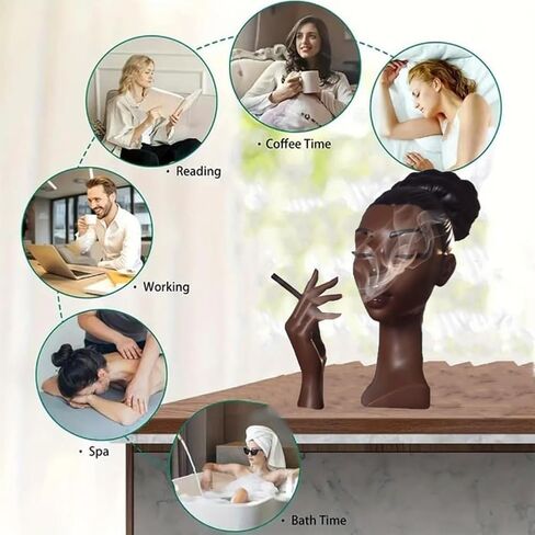 حامل بخور، مبخرة برأس تدخين امرأة سوداء، هدية منزلية فريدة من نوعها، ديكور مكتب مناسب لغرفة النوم وغرفة المعيشة in Kuwait