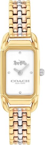 ساعة كوارتز Cadie 2H للسيدات من COACH، مستوحاة من فن الآرت ديكو، هيكل مستطيل، سوار متصل، تصميم على شكل حصان وعربة، أزياء فاخرة - هدية لها in Saudi Arabia