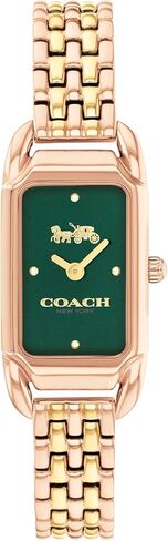 ساعة كوارتز Cadie 2H للسيدات من COACH، مستوحاة من فن الآرت ديكو، هيكل مستطيل، سوار متصل، تصميم على شكل حصان وعربة، أزياء فاخرة - هدية لها in Saudi Arabia
