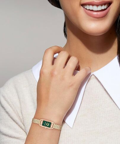 ساعة كوارتز Cadie 2H للسيدات من COACH، مستوحاة من فن الآرت ديكو، هيكل مستطيل، سوار متصل، تصميم على شكل حصان وعربة، أزياء فاخرة - هدية لها in Saudi Arabia