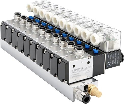 Baomain 2 Space Pneumatic Solenoid Valve 3V210-08 110V AC PT1/4 2 Position 3 Way with Base Muffler Quick Fittings Set in Saudi Arabia
