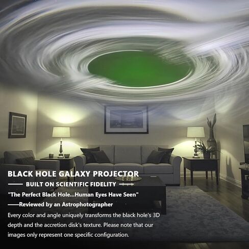 Black Hole Projector Scientifically Sculpted by Kinetic Light with Cosmic Eye LED Lamp, Interstellar Galaxy Star Projector Night Light for Bedroom Decor, STEM Education, and Astronomy Art Gifts in Saudi Arabia