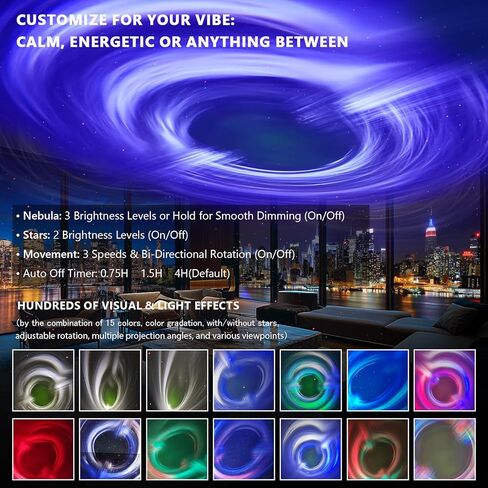 Black Hole Projector Scientifically Sculpted by Kinetic Light with Cosmic Eye LED Lamp, Interstellar Galaxy Star Projector Night Light for Bedroom Decor, STEM Education, and Astronomy Art Gifts in Saudi Arabia