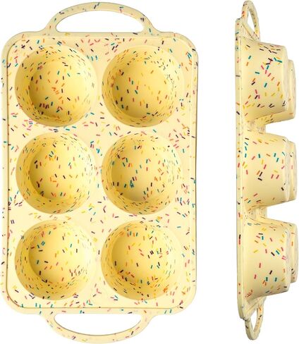 2 حزمة سيليكون ميني مافن عموم 12 عدد-مقالي غير مصقفة للسيليكون للخبز ، مقالي كب كيك خالية من BPA للخبز ، إطلاق سهلة ، مقابض معدنية ، فرن وغسالة صحون آمنة in Kuwait