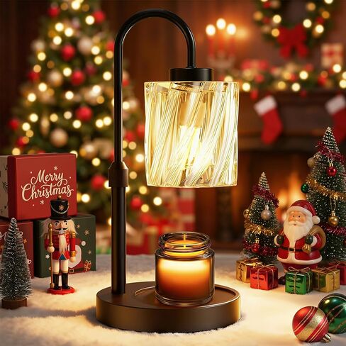WarmEmbrace Candle Warmer Lamp with Timer Dimmer, Adjustable Height and Non-Slip Base Pad, 2 Bulbs Included, Gifts for Birthday, Women’s Day, Home Decor for Bedroom, Living Room, Office (Black) in Saudi Arabia