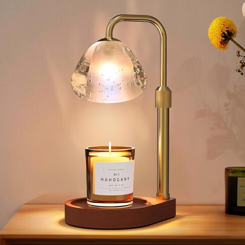 Candle Warmer Lamp with Timer, Dimmable Wax Melt Warmer with 2 Bulbs, Gifts for Women, House Warming Gifts New Home Vintage Décor in Saudi Arabia