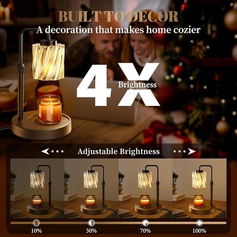 WarmEmbrace Candle Warmer Lamp with Adjustable Height& & Timer Dimmable Light, Gifts for Mom Women, House Warming Gifts New Home Bedroom Decor, Wax Melt Warmer for Jar Candles with 2 Bulbs/Black in Saudi Arabia