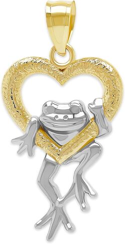 CA CHARMAMERICA Gold Frog Charm Pendant - 10 Karat Gold - Frog Jewelry - Animal Jewelry in Saudi Arabia