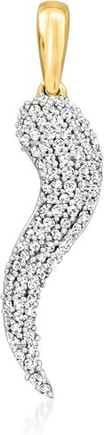 Ross-Simons 0.15 ct. t.w. Diamond Italian Horn Pendant in 10kt Yellow Gold in Saudi Arabia