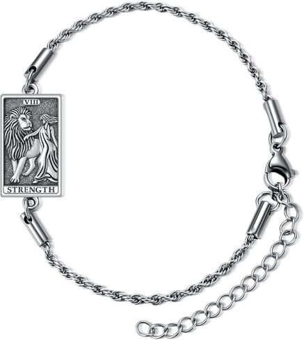 PELOVNY Tarot Card Bracelet 925 Sterling Silver Moon Cat Sun Sunflower Lovers Skull Pendant Lion Anklet Spiritual Tarot Jewelry Christmas Birthday Gifts for Women Men in Saudi Arabia