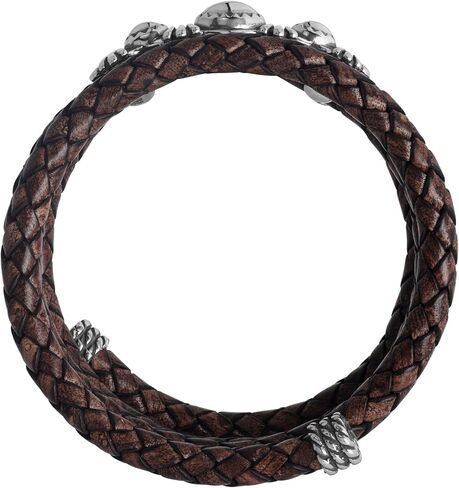 American West Jewelry Sterling Silver Wrap Bracelet For Men & Women Silver Beaded Choice of Leather Color One Size Fits Most in Saudi Arabia