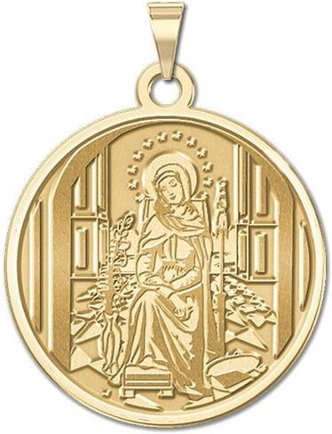 PicturesOnGold.com ميدالية دينية Mater Admirabilis ذات حدود عادية - مقاس 3/4 بوصة من النيكل من الذهب الأصفر الصلب عيار 14 قيراط in Kuwait