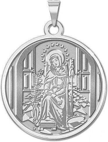 PicturesOnGold.com ميدالية دينية Mater Admirabilis ذات حدود عادية - مقاس 3/4 بوصة من النيكل من الذهب الأصفر الصلب عيار 14 قيراط in Kuwait