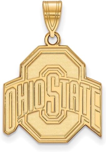 Diamond2Deal 14k Yellow Gold The Ohio State Large Charm Pendant (L - 0.99 in W - 0.56 in) in Saudi Arabia