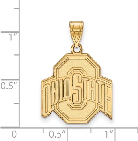 Diamond2Deal 14k Yellow Gold The Ohio State Large Charm Pendant (L - 0.99 in W - 0.56 in) in Saudi Arabia