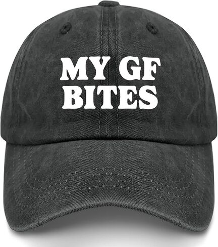 قبعة My gf Bites للسيدات قبعة بيسبول للرجال قبعات سائقي الشاحنات هدايا للرجال قبعة رائعة in Kuwait