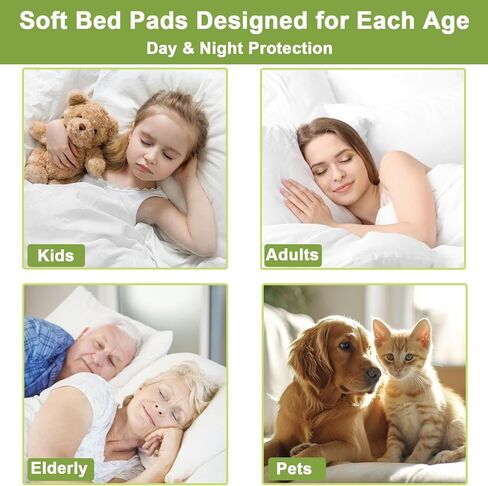 Bed Pads Washable Waterproof, 40"x 60" Large Soft Reusable Pee Pads for Incontinence, 4-Layer Protectors Absorbent Cotton Underpads for Urine Adults, Elderly, Seniors,Women, Kids & Pets Bedwetting in Saudi Arabia
