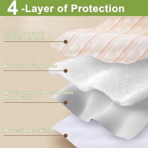 Bed Pads Washable Waterproof, 40"x 60" Large Soft Reusable Pee Pads for Incontinence, 4-Layer Protectors Absorbent Cotton Underpads for Urine Adults, Elderly, Seniors,Women, Kids & Pets Bedwetting in Saudi Arabia