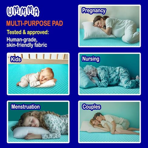Extra Large 82" x 102"– Heavy Absorbent, Leakproof Under Pads - Washable & Reusable, Anti-Slip, Ultra-Soft - Waterproof Protection for Beds, Furniture, Pets, Kids, Seniors & More in Saudi Arabia