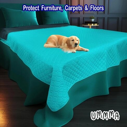 Extra Large 82" x 102"– Heavy Absorbent, Leakproof Under Pads - Washable & Reusable, Anti-Slip, Ultra-Soft - Waterproof Protection for Beds, Furniture, Pets, Kids, Seniors & More in Saudi Arabia