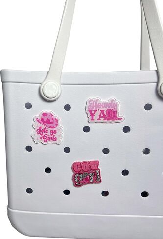 3Pcs Cute Western Cowgirl Highland Cow Flower Beach Charms for Women Bogg Bag Accessories Tote Rubber Beach Bag in Saudi Arabia