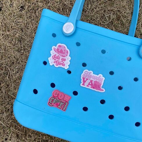 3Pcs Cute Western Cowgirl Highland Cow Flower Beach Charms for Women Bogg Bag Accessories Tote Rubber Beach Bag in Saudi Arabia