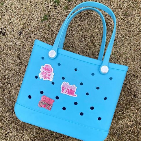 3Pcs Cute Western Cowgirl Highland Cow Flower Beach Charms for Women Bogg Bag Accessories Tote Rubber Beach Bag in Saudi Arabia