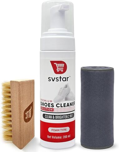 Premium Shoe Cleaner Kit - Foam Spray with Brush & Towel - 2-in-1 Cleaning Formula for Sneakers, Leather, Sports Shoes - 200ml Professional Whitening Solution in Saudi Arabia