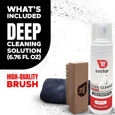 Premium Shoe Cleaner Kit - Foam Spray with Brush & Towel - 2-in-1 Cleaning Formula for Sneakers, Leather, Sports Shoes - 200ml Professional Whitening Solution in Saudi Arabia