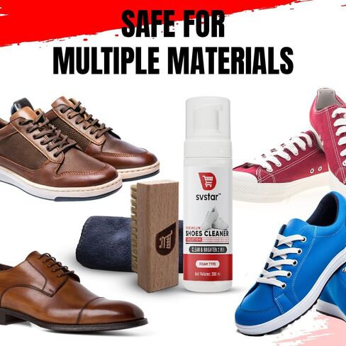 Premium Shoe Cleaner Kit - Foam Spray with Brush & Towel - 2-in-1 Cleaning Formula for Sneakers, Leather, Sports Shoes - 200ml Professional Whitening Solution in Saudi Arabia